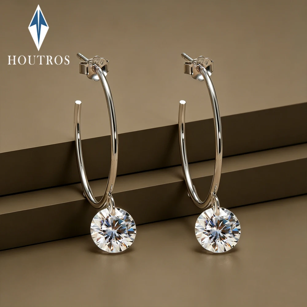2 Carat Round Cut Moissanite Drop Earrings for Women 925 Sterling Silver C Shape Circle Pendant Earrings Party Wedding Jewelry
2 Carat Round Cut Moissanite Drop Earrings for Women 925 Sterling Silver C Shape Circle Pendant Earrings Party Wedding Jewelry