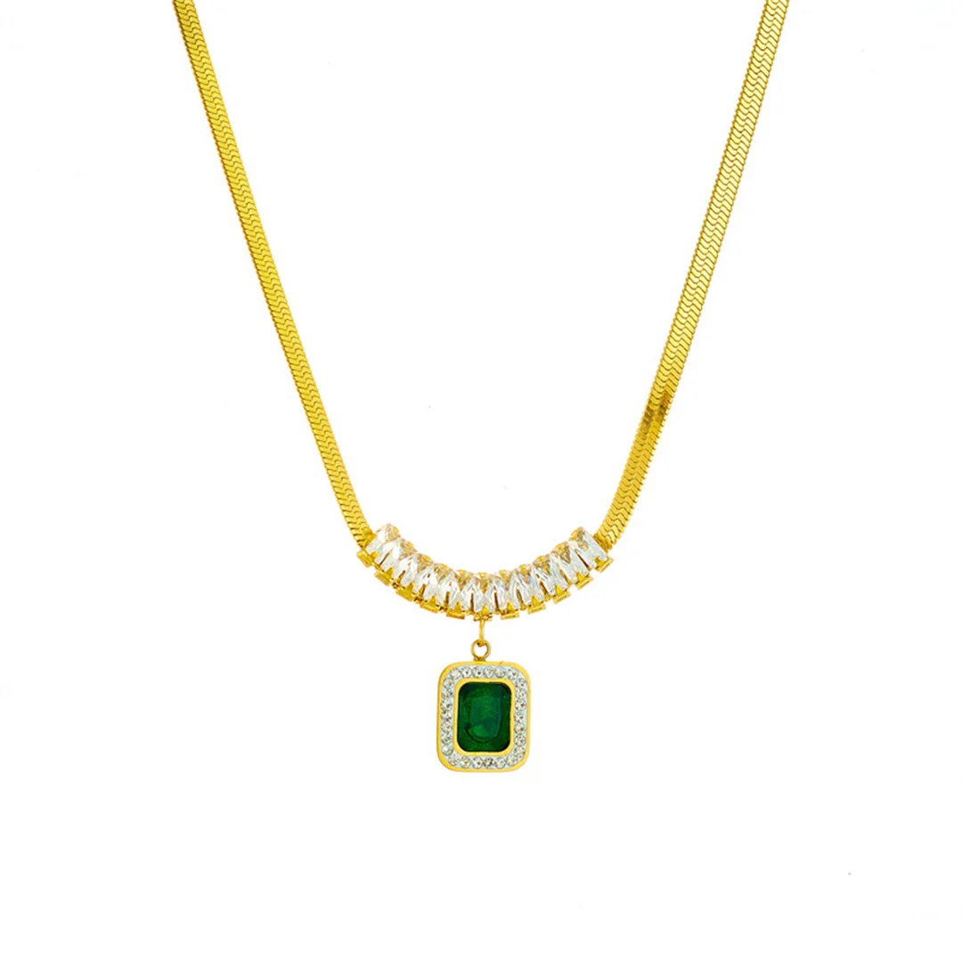 Punk Zirconia Square Charm Pendant Femme Gold Color Stainless Steel Flat Snake Chain Neck Choker Necklace for Woman Jewelry Gift
Punk Zirconia Square Charm Pendant Femme Gold Color Stainless Steel Flat Snake Chain Neck Choker Necklace for Woman Jewelry Gift