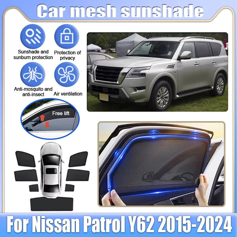 Для Nissan Patrol Y62 2015-2024: Сетчатые шторки на окна, солнцезащитные экраны, защитные шторки для конфиденциальности, солнцезащитные козырьки, защита от комаров, автоаксессуары
Для Nissan Patrol Y62 2015-2024: Сетчатые шторки на окна, солнцезащитные экраны, защитные шторки для конфиденциальности, солнцезащитные козырьки, защита от комаров, автоаксессуары