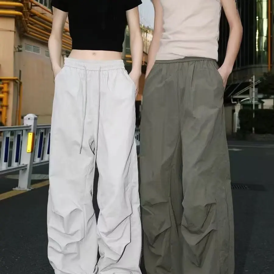 Брюки прямого кроя с высокой талией для мужчин и женщин, модные летние повседневные брюки свободного кроя в спортивном стиле, длинные брюки
Брюки прямого кроя с высокой талией для мужчин и женщин, модные летние повседневные брюки свободного кроя в спортивном стиле, длинные брюки