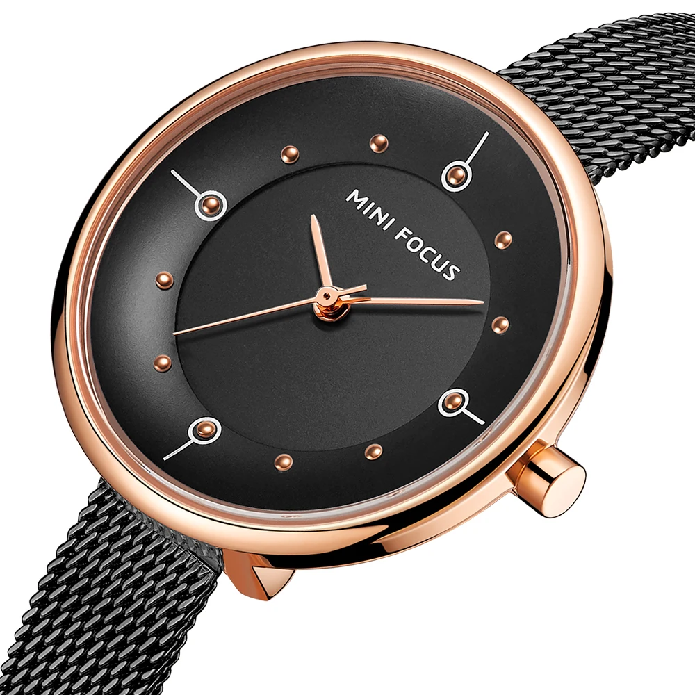 MINI FOCUS MF0274L Elegant Quartz Watches Black Mesh Stainless Steel Band Waterproof Original Women Dress Watch
MINI FOCUS MF0274L Elegant Quartz Watches Black Mesh Stainless Steel Band Waterproof Original Women Dress Watch