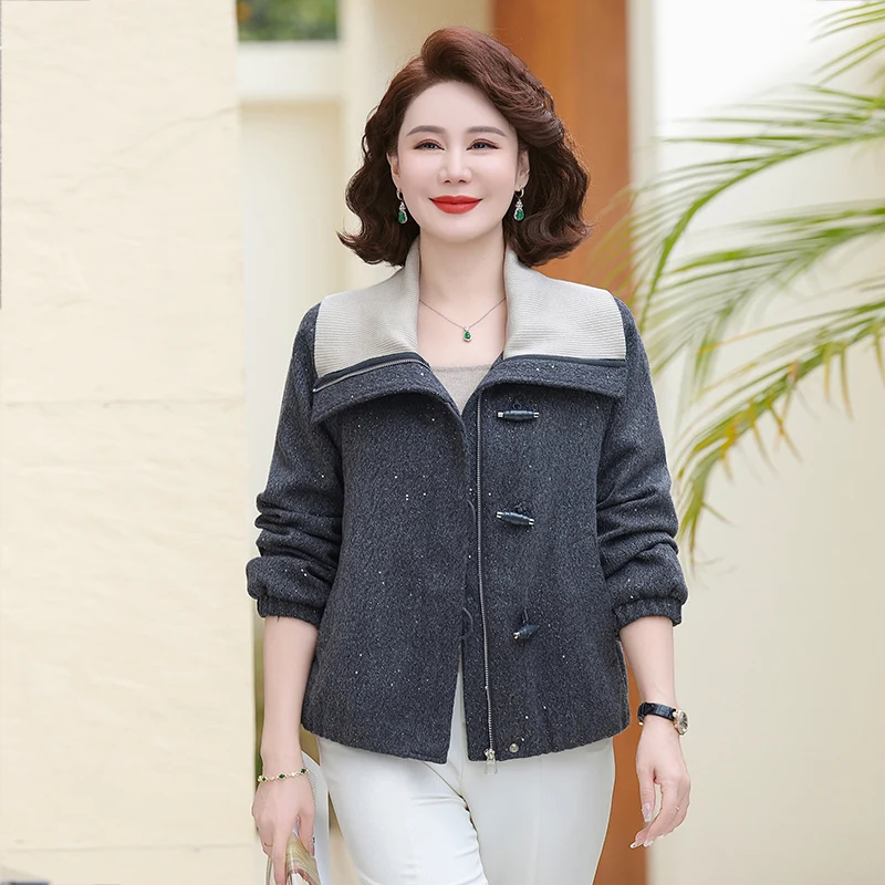 Spring Faion Outerwear Casual Jaet for Middle-Aged And ly Women Sli Top Polyester Fiber Open Cardigan Zipper
Spring Faion Outerwear Casual Jaet for Middle-Aged And ly Women Sli Top Polyester Fiber Open Cardigan Zipper
