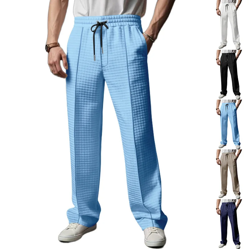Men's straight-leg Pants Street Ruffled Solid Color sports Casual Pants spring summer New Breathable Loose Waffle Jogging Pants
Men's straight-leg Pants Street Ruffled Solid Color sports Casual Pants spring summer New Breathable Loose Waffle Jogging Pants