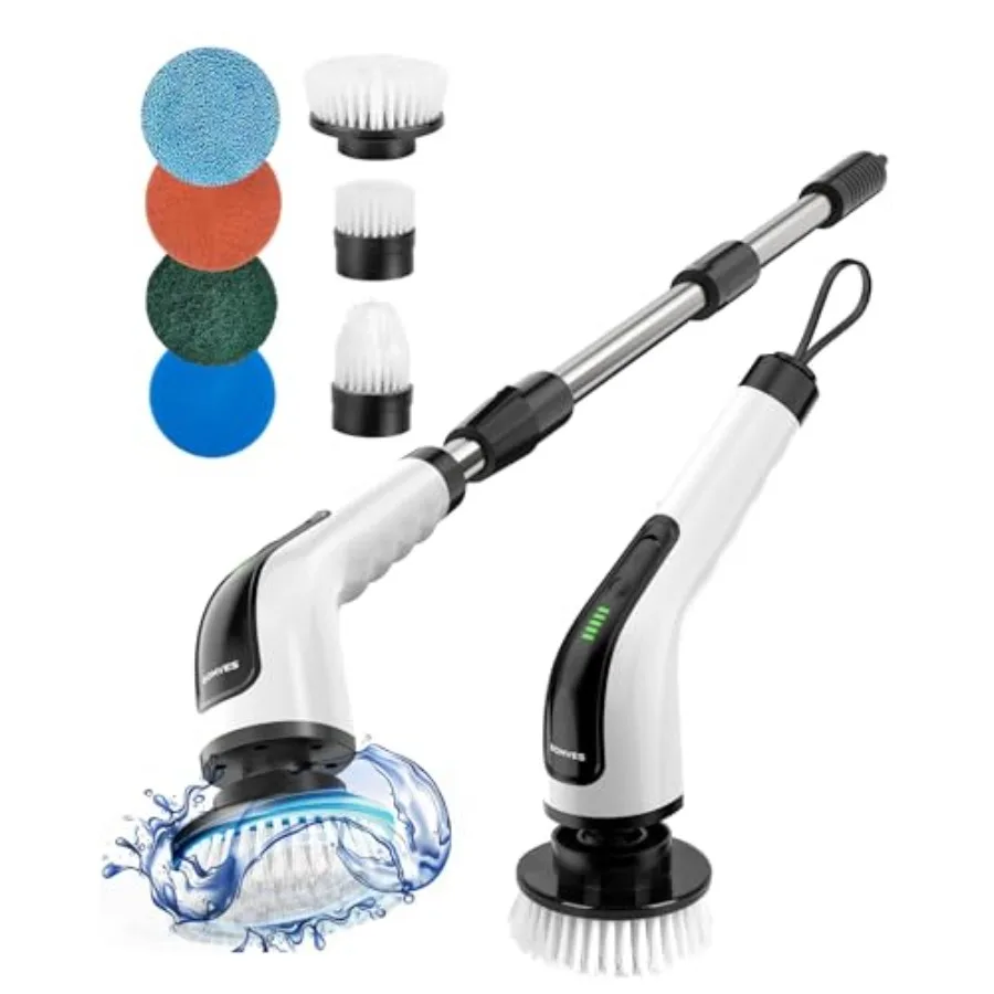 Electric Spin Scrubber, Cordl Cleaning Brush Scrubber for Home, 8 Replaceable Brush Heads-90Mins Work Time, 3 Adjustable Size,
Electric Spin Scrubber, Cordl Cleaning Brush Scrubber for Home, 8 Replaceable Brush Heads-90Mins Work Time, 3 Adjustable Size,