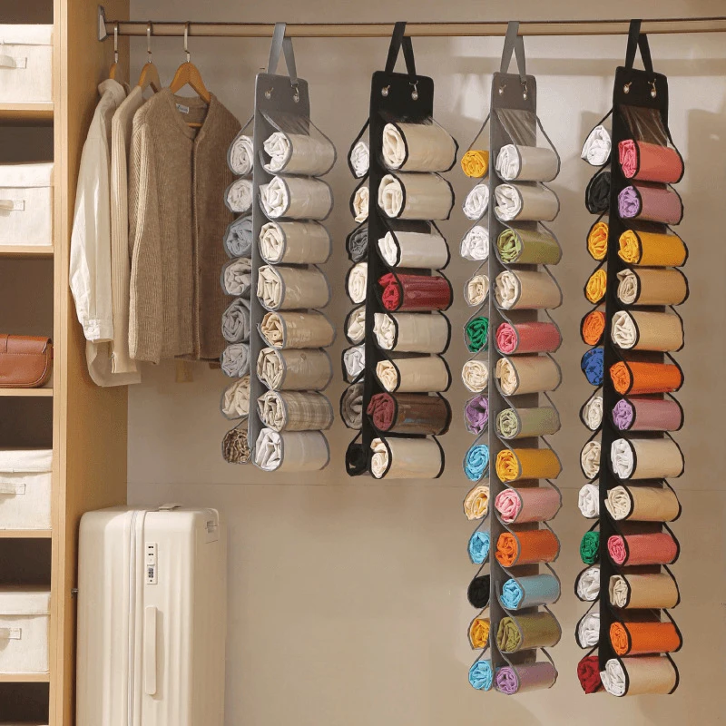 Hanging Sock Underwear Multi-layer Rolled Clothes Storage Bag, Space Saving Wardrobe Closet Organizer for Scarf Tie Lingerie
Hanging Sock Underwear Multi-layer Rolled Clothes Storage Bag, Space Saving Wardrobe Closet Organizer for Scarf Tie Lingerie