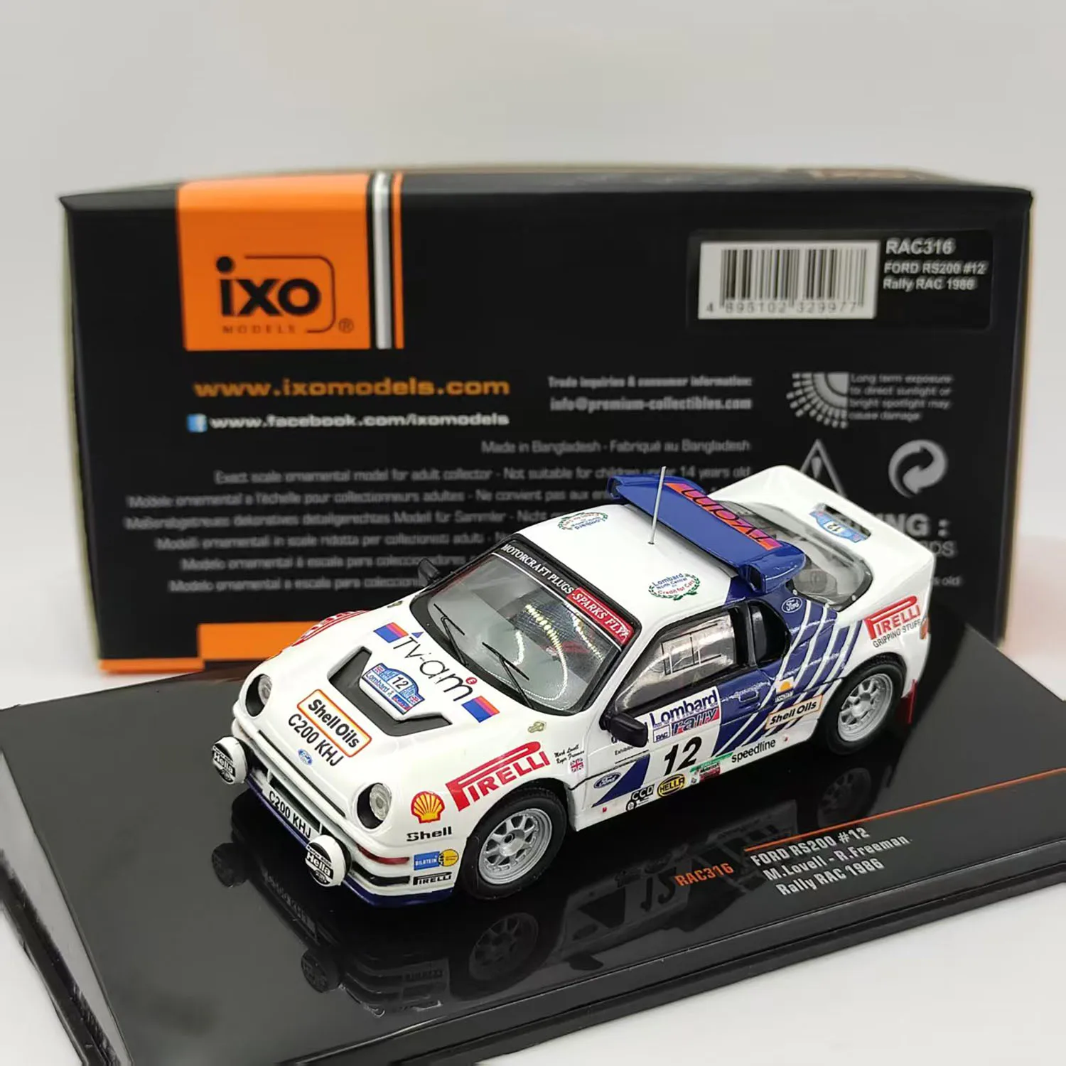 IXO 1:43 Scale Diecast Alloy Ford RS200 #12 RAC 1986 Racing Toys Cars Model Classics Adult Gifts Souvenir Static Display
IXO 1:43 Scale Diecast Alloy Ford RS200 #12 RAC 1986 Racing Toys Cars Model Classics Adult Gifts Souvenir Static Display