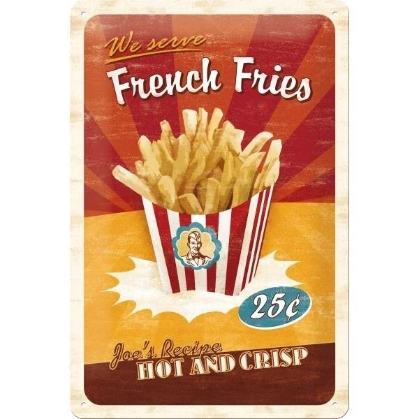 French Fries Embossed Vintage Retro Tin Metal Sign Bar Restaurant Kitchen Wall Decor
French Fries Embossed Vintage Retro Tin Metal Sign Bar Restaurant Kitchen Wall Decor