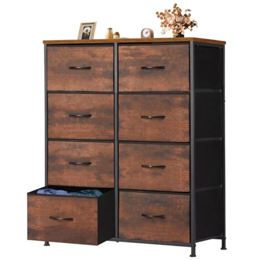 Dresser for Bedroom 8 Storage Drawers Tall Large Fabric Storage Tower Organizer Chest of Drawers with Metal Frame Wooden Top fo
Dresser for Bedroom 8 Storage Drawers Tall Large Fabric Storage Tower Organizer Chest of Drawers with Metal Frame Wooden Top fo