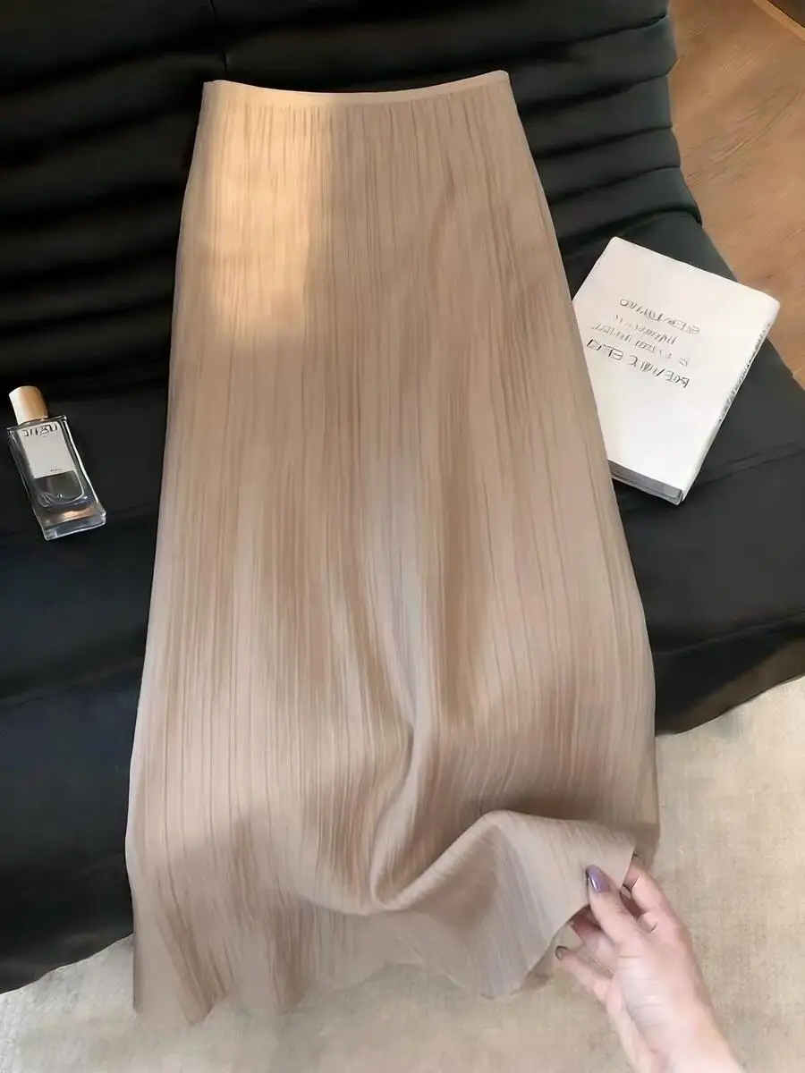 Folded A-Line Midi Skirt Women's Summer Lightweight Mature Style Loose Versatile Nude Color Half-length Skirt Korean Style
Folded A-Line Midi Skirt Women's Summer Lightweight Mature Style Loose Versatile Nude Color Half-length Skirt Korean Style