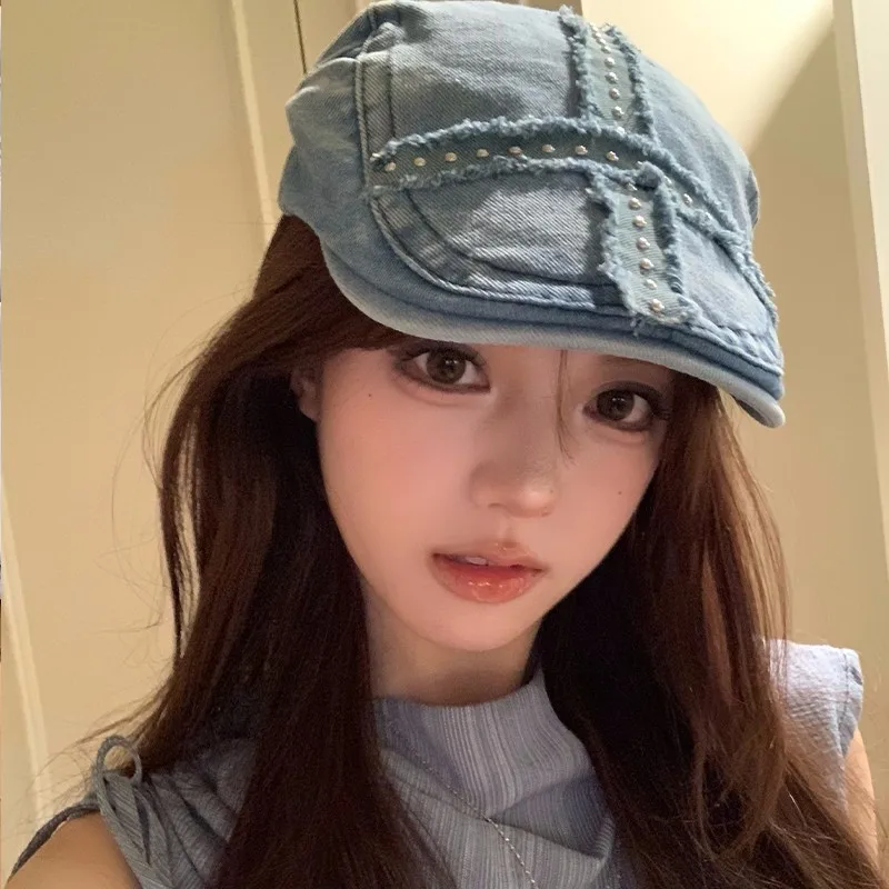 Retro Washed Denim Berets Women Newsboy Caps Design Black Forward Hats for Women Men Casual Versatile Street Berets
Retro Washed Denim Berets Women Newsboy Caps Design Black Forward Hats for Women Men Casual Versatile Street Berets
