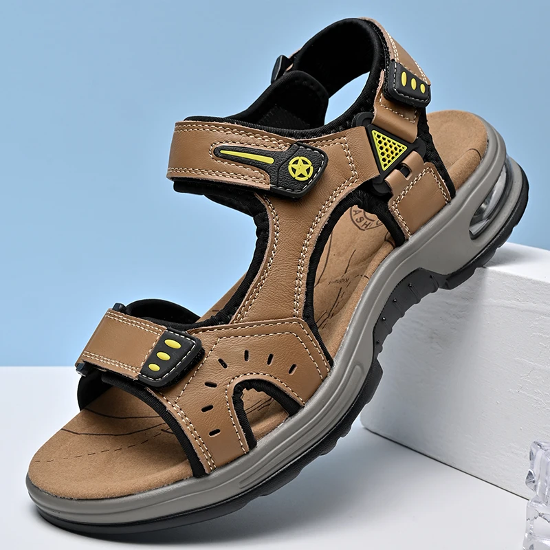 Summer Leather Men Breathable Shoe New Leather Casual Sandals Platform Fashionable Quality Rubber Sole Men Leisure Beach Sandals
Summer Leather Men Breathable Shoe New Leather Casual Sandals Platform Fashionable Quality Rubber Sole Men Leisure Beach Sandals