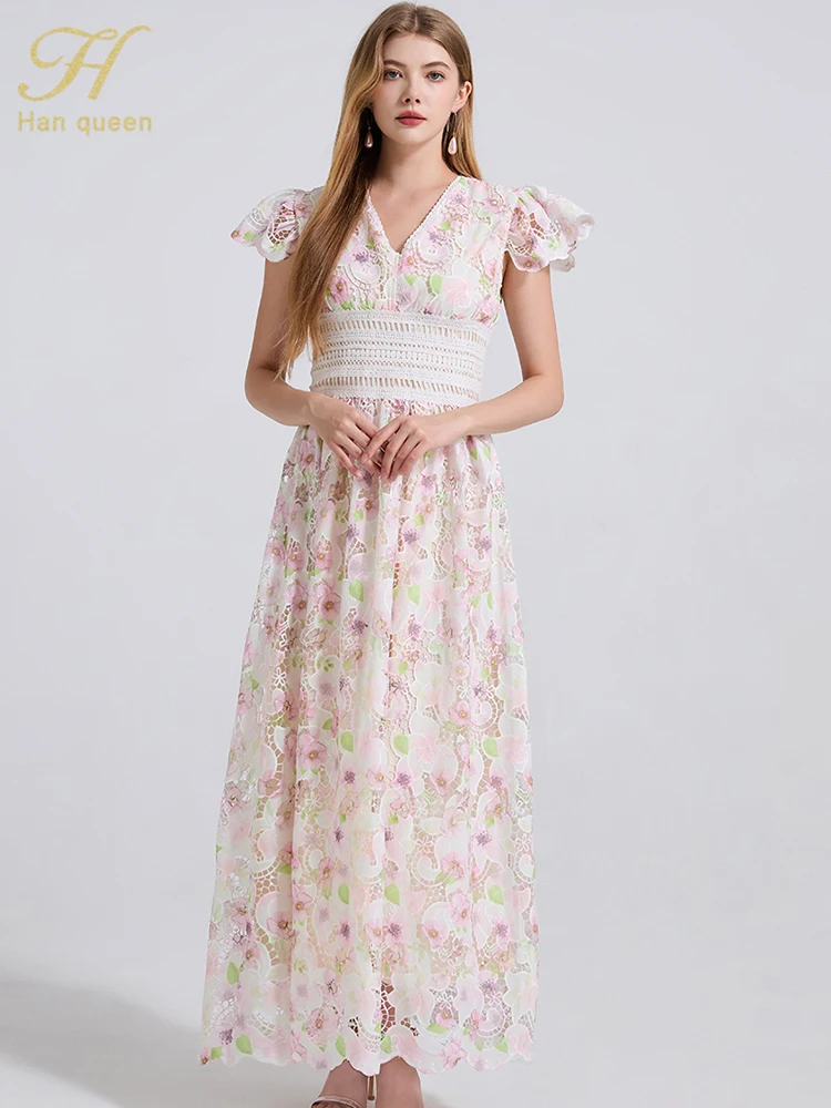 H Han Queen French style Retro Hollow out Lace Dress Summer High Waist Chic Sexy Casual Work Beach Holiday Party Long Dresses
H Han Queen French style Retro Hollow out Lace Dress Summer High Waist Chic Sexy Casual Work Beach Holiday Party Long Dresses