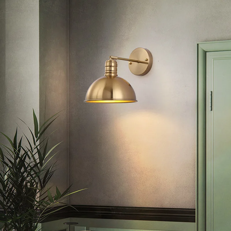 Vintage Industrial Brass Dome Wall Lamp Led Bedroom Living Room Kitchen Study Stairwell Creativity Background Minimalist Sconces
Vintage Industrial Brass Dome Wall Lamp Led Bedroom Living Room Kitchen Study Stairwell Creativity Background Minimalist Sconces