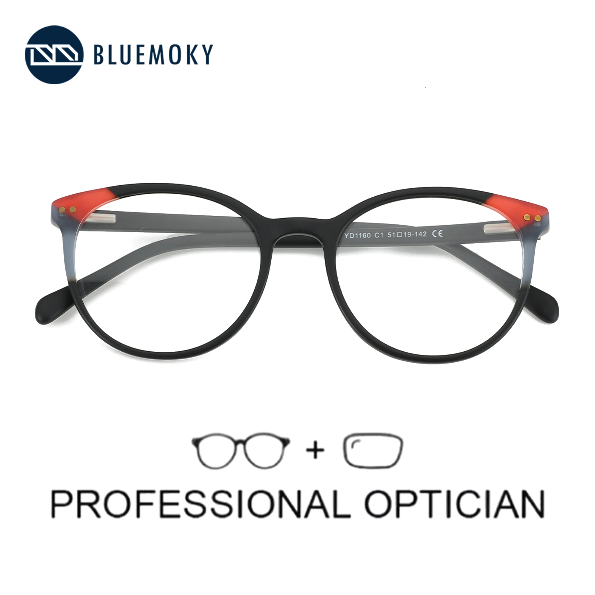 BLUEMOKY Stylish Acetate Prescription Eyeglasses Round Printing Unisex Anti Blue Light Photochromic/Progressive Optical Glasses
BLUEMOKY Stylish Acetate Prescription Eyeglasses Round Printing Unisex Anti Blue Light Photochromic/Progressive Optical Glasses