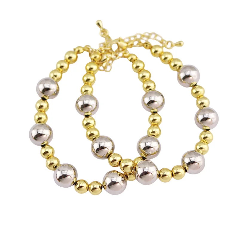 Custom BM1155 Fashion Chic 18k Gold and silver Plated beads alternating Beads Beaded Contrast Bracelets Jewelry for Woman Ladies
Custom BM1155 Fashion Chic 18k Gold and silver Plated beads alternating Beads Beaded Contrast Bracelets Jewelry for Woman Ladies