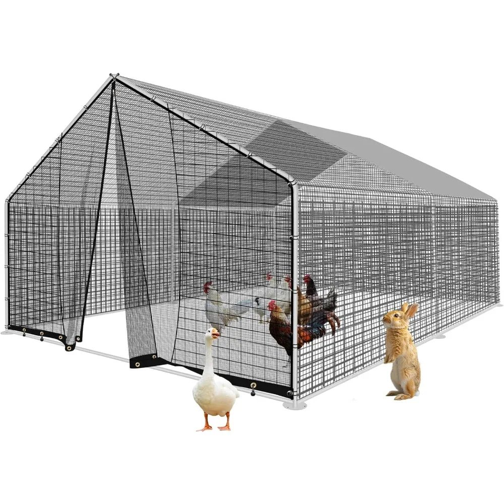 Large Metal Chicken House, 13.12x9.8x6.6 Ft Large Metal Chicken Coop Walk-in Poultry Cage for Yard with Cover, Poultry Cage with
Large Metal Chicken House, 13.12x9.8x6.6 Ft Large Metal Chicken Coop Walk-in Poultry Cage for Yard with Cover, Poultry Cage with
