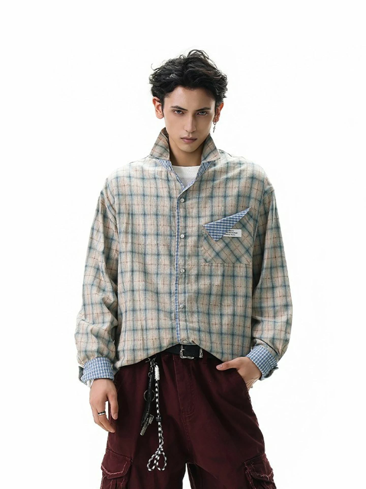 Blue Plaid Loose Casual irt Men's Women's Autumn New Sle Fake Two-Piece Color Blo Design Comfortable Long Sve Button up
Blue Plaid Loose Casual irt Men's Women's Autumn New Sle Fake Two-Piece Color Blo Design Comfortable Long Sve Button up
