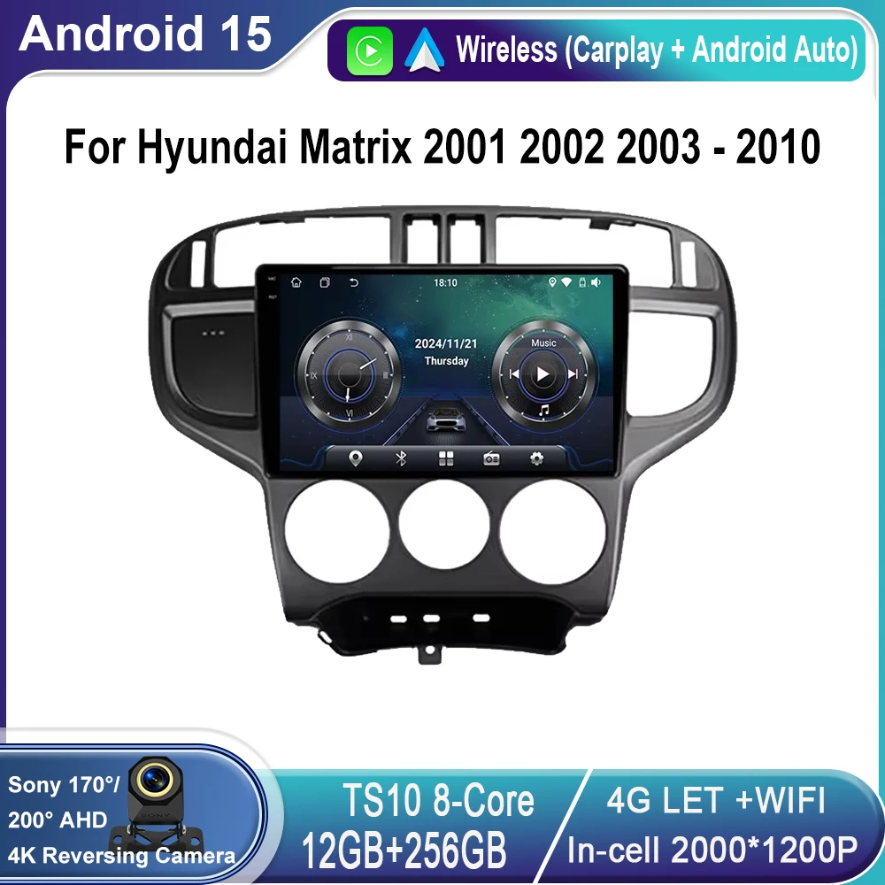 Android Screen For Hyundai Matrix 2001 2002 2003 - 2010 Multimedia Player GPS WIFI 4G BT Wireless Carplay Navigation No 2din din
Android Screen For Hyundai Matrix 2001 2002 2003 - 2010 Multimedia Player GPS WIFI 4G BT Wireless Carplay Navigation No 2din din