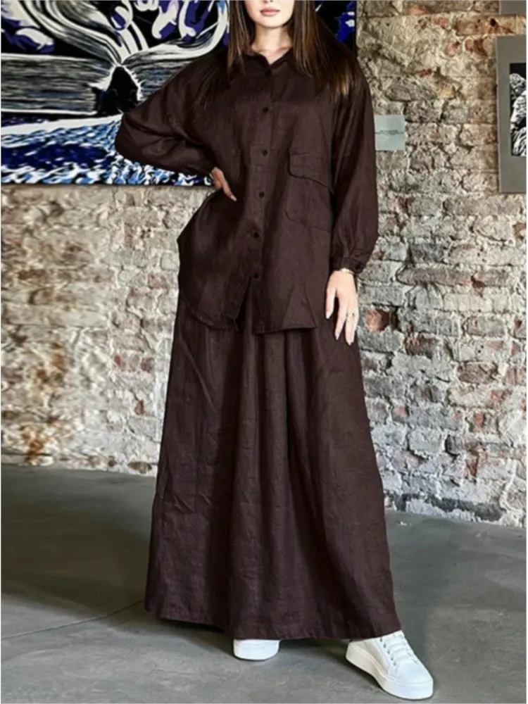 2025 Spring Autumn Casual Loose Solid Two Piece Sets Women Fashion Lapel Single Breasted Long Sleeve Pocket Shirt Half Skirt Set
2025 Spring Autumn Casual Loose Solid Two Piece Sets Women Fashion Lapel Single Breasted Long Sleeve Pocket Shirt Half Skirt Set