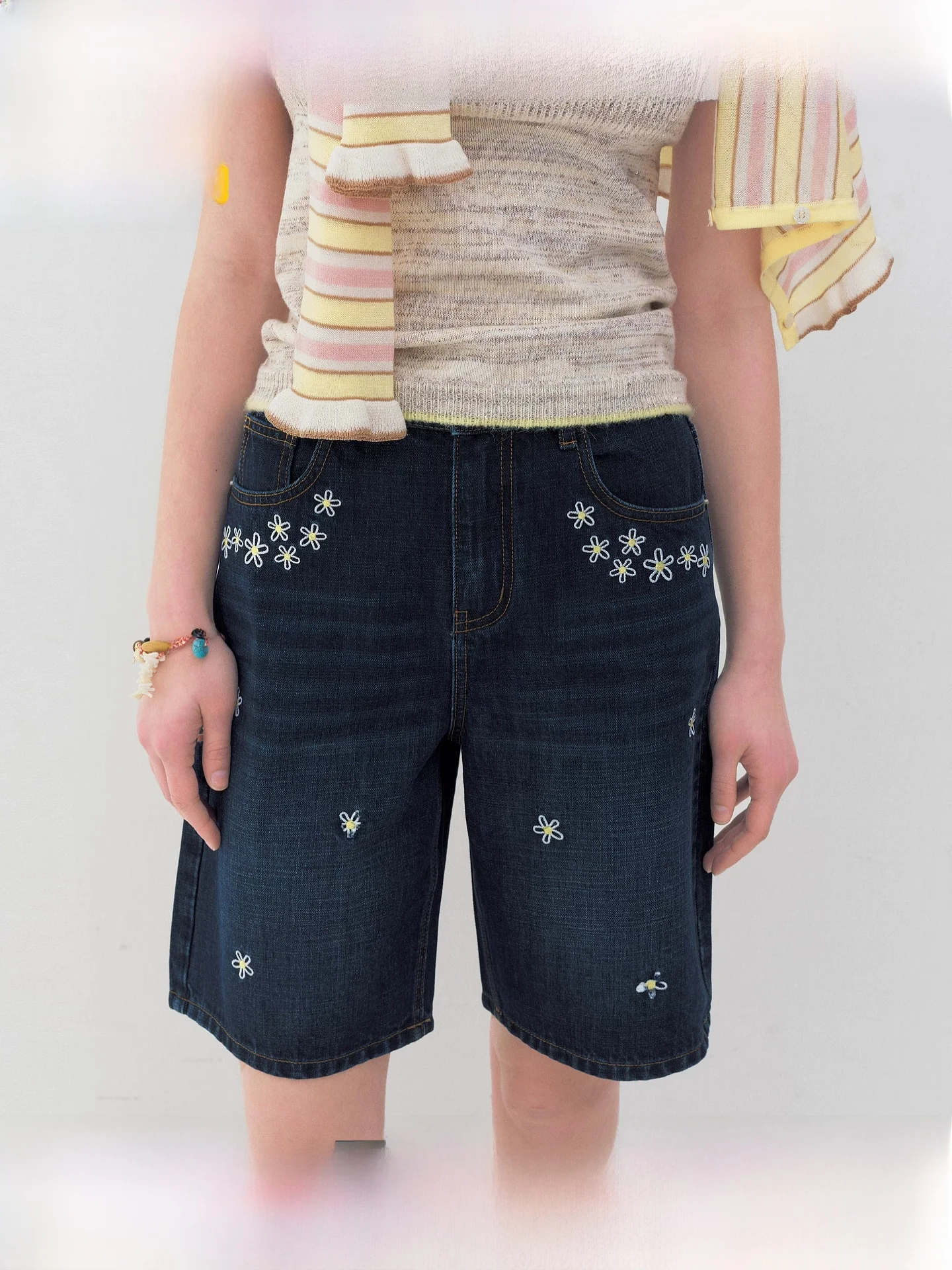 Fano Retro Floral Embroidered Straight Leg Short Jeans Women's Summer New Style Five-Point High Waist Cotton Denim Shorts
Fano Retro Floral Embroidered Straight Leg Short Jeans Women's Summer New Style Five-Point High Waist Cotton Denim Shorts
