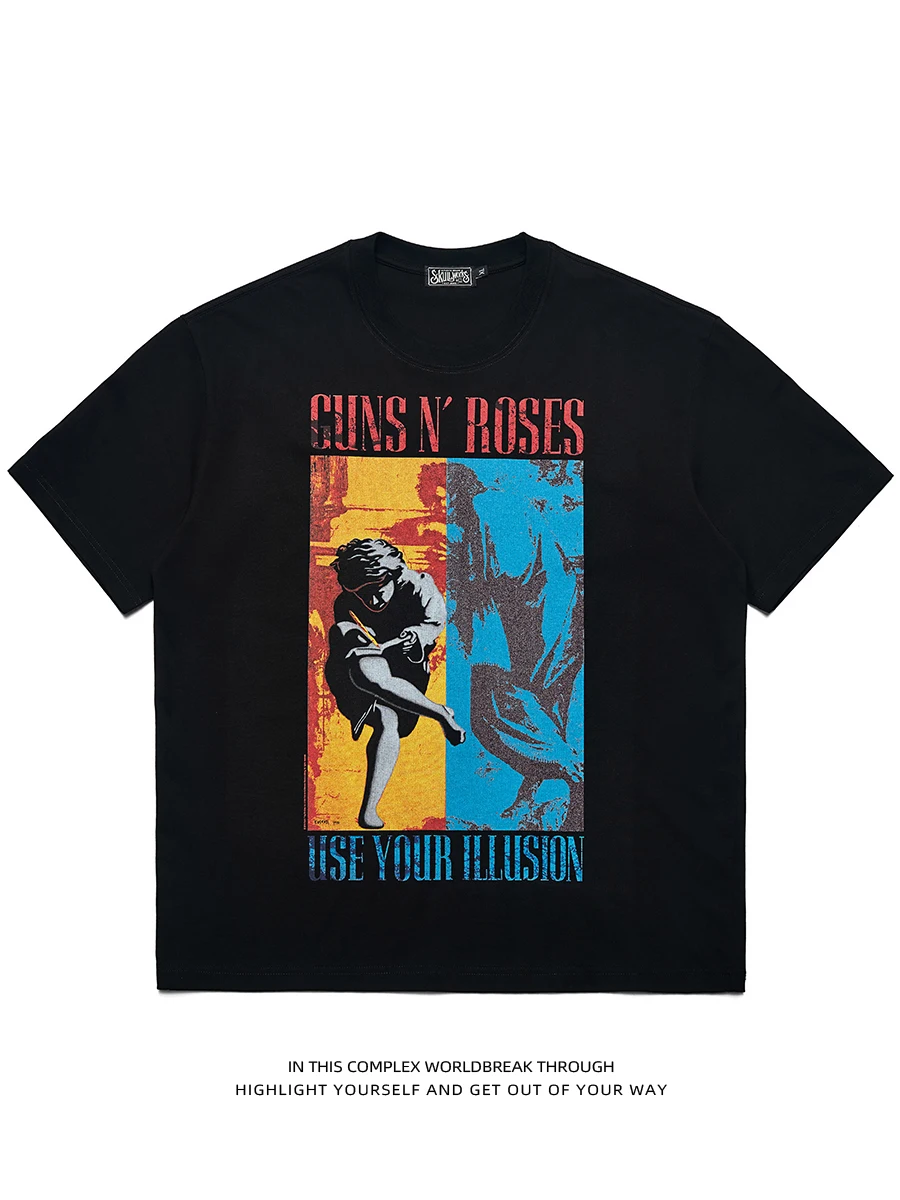 GNR Heavy Pure Cotton 260g Summer Short Sleeve Rock T-Shirt Unisex Half Sleeve Angel Print Casual round Neck Top for Youth
GNR Heavy Pure Cotton 260g Summer Short Sleeve Rock T-Shirt Unisex Half Sleeve Angel Print Casual round Neck Top for Youth