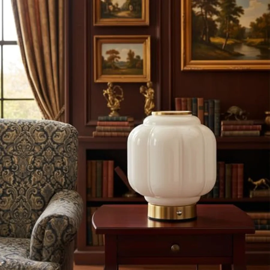 Mushroom Lamp Cordless Rechargeable Table Lamp with Brass Base and Glass Shade 4W Dimmable Bedside Table Lamp Small Vintage Des
Mushroom Lamp Cordless Rechargeable Table Lamp with Brass Base and Glass Shade 4W Dimmable Bedside Table Lamp Small Vintage Des