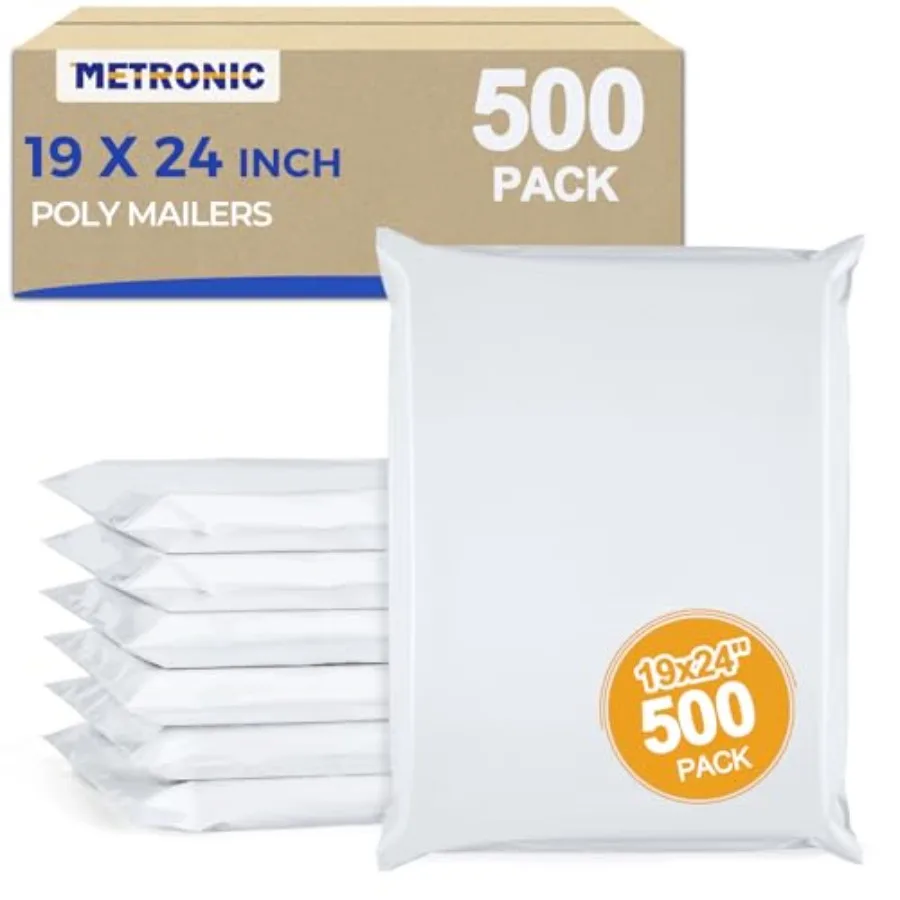 Poly Mailers 19x24 500Pcs Large Shipping Bags for ClothesHeavy Duty Shipping Envelopes Bulk for Small Business Strong Adhesive
Poly Mailers 19x24 500Pcs Large Shipping Bags for ClothesHeavy Duty Shipping Envelopes Bulk for Small Business Strong Adhesive