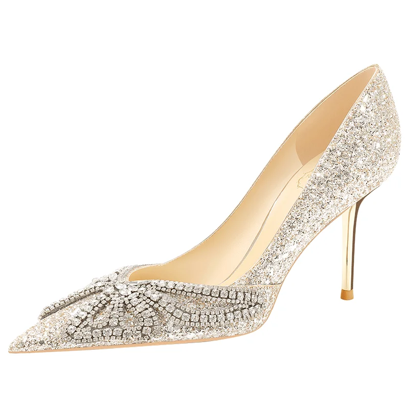 Spring pointed rhinestone sequins stiletto stiletto high-heeled bride wedding shoes banquet dress all-match women's shoes
Spring pointed rhinestone sequins stiletto stiletto high-heeled bride wedding shoes banquet dress all-match women's shoes