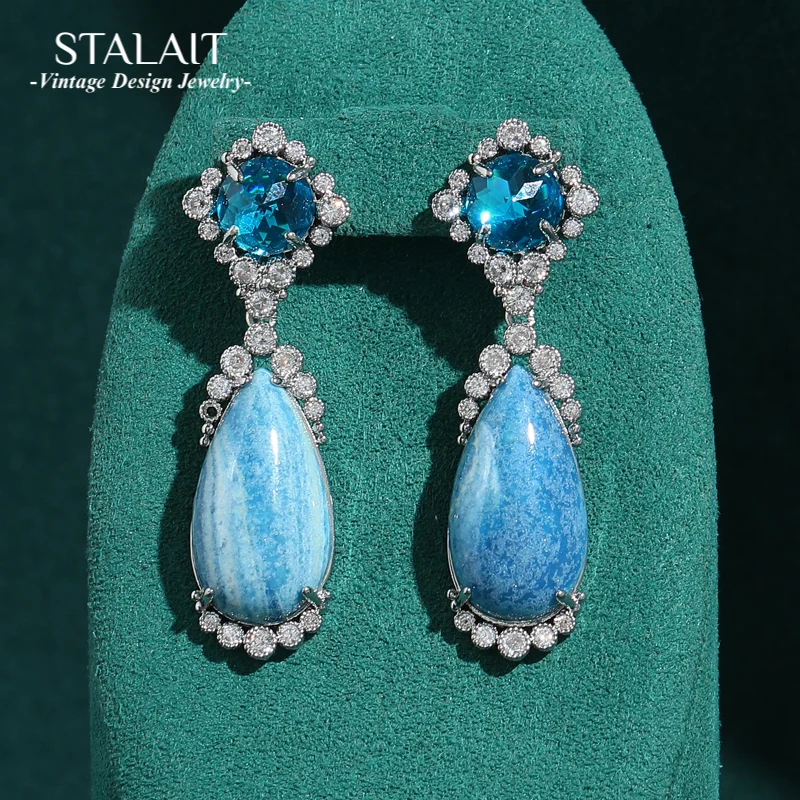 Vintage Sea Blue Drop Earrings Pendent Long Crystal For Woman Antique Wedding Jewelry 2026 New Silver Color Quality Accessories
Vintage Sea Blue Drop Earrings Pendent Long Crystal For Woman Antique Wedding Jewelry 2026 New Silver Color Quality Accessories