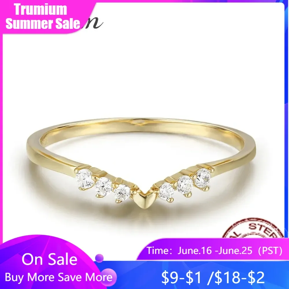 Trumium New S925 sterling Silver V-shaped Small Love Rings for Women Simple Cubic Zircon Gold Stackable Ring
Trumium New S925 sterling Silver V-shaped Small Love Rings for Women Simple Cubic Zircon Gold Stackable Ring