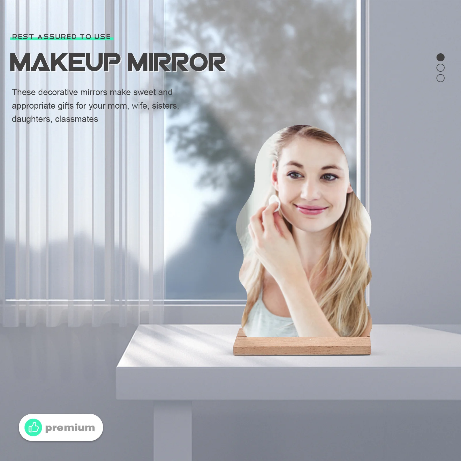 Vanity Mirror Desktop for Dorm Makeup Portable Single Sided Retro Countertop Mirrors
Vanity Mirror Desktop for Dorm Makeup Portable Single Sided Retro Countertop Mirrors