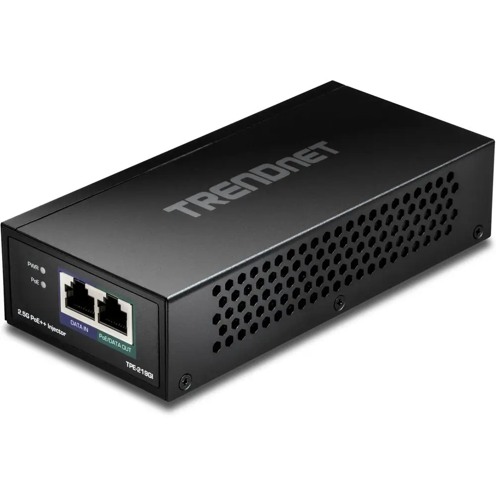 2.5Gbps PoE++ Injector, 90W/30W/15.4W Power Supply, 2.5GBASE-T RJ-45, IEEE 802.3bt/802.3at/802.3a, Metal Enclosure, Extends Netw
2.5Gbps PoE++ Injector, 90W/30W/15.4W Power Supply, 2.5GBASE-T RJ-45, IEEE 802.3bt/802.3at/802.3a, Metal Enclosure, Extends Netw