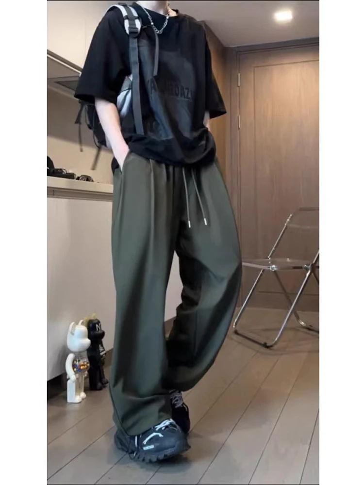 Loose Wide Leg Pants Military Green Summer Thin Ice Silk Quick Dry Casual Straight Leg Sports Trousers for Men Fashionable Yo...
Loose Wide Leg Pants Military Green Summer Thin Ice Silk Quick Dry Casual Straight Leg Sports Trousers for Men Fashionable Yo...