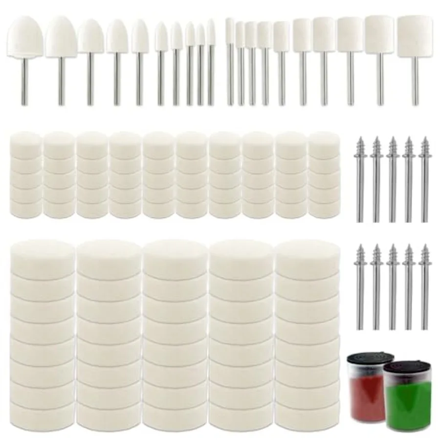 122Pcs Polishing Buffing Wheel Kit for Dremel and 2Pcs Polishing Compound 10Pcs 1/8" Shank for Dremel Buffing Wheels
122Pcs Polishing Buffing Wheel Kit for Dremel and 2Pcs Polishing Compound 10Pcs 1/8" Shank for Dremel Buffing Wheels