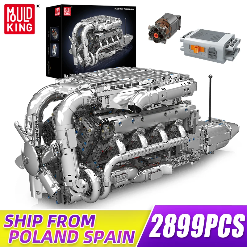 Mould King 10168 Technical MOC V8 Twin Turbo Engine Model Building Blocks Supercar Gasoline Engine Kits Toy Collection Gift
Mould King 10168 Technical MOC V8 Twin Turbo Engine Model Building Blocks Supercar Gasoline Engine Kits Toy Collection Gift