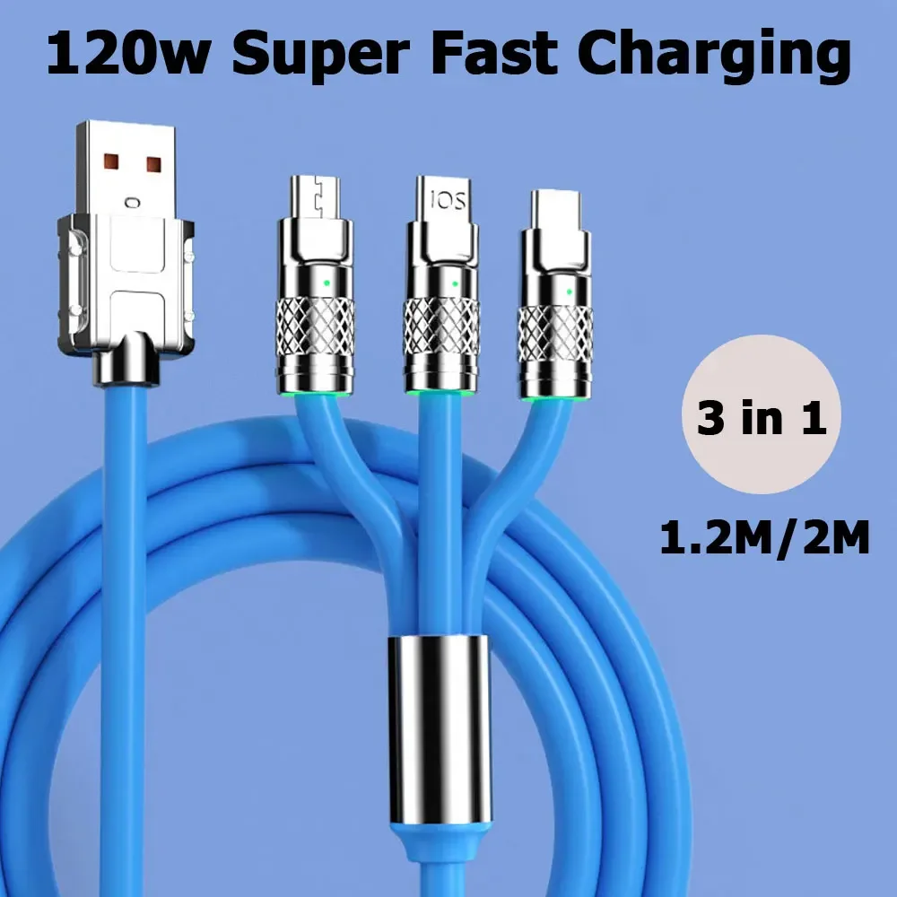 120 Вт 6А Кабель для быстрой зарядки 3-в-1 USB To Type C Micro Шнур для быстрой зарядки для Iphone Xiaomi Samsung Huawei Телефон Планшет Ноутбук
120 Вт 6А Кабель для быстрой зарядки 3-в-1 USB To Type C Micro Шнур для быстрой зарядки для Iphone Xiaomi Samsung Huawei Телефон Планшет Ноутбук