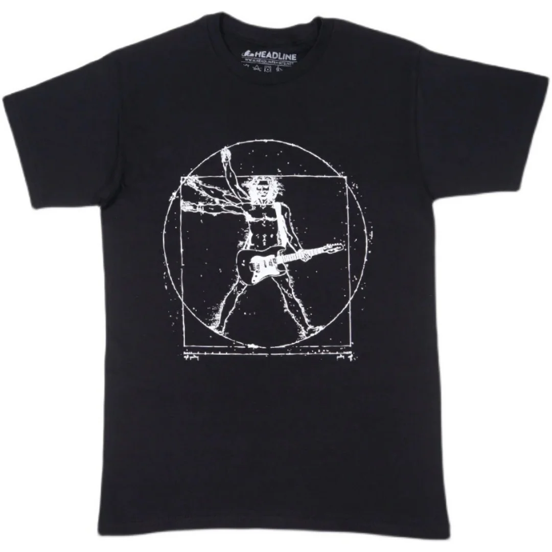 Мужская футболка с гитарой Vitruvian Man, мужская футболка с принтом в стиле арт-рок, повседневная удобная винтажная черная уличная футболка
Мужская футболка с гитарой Vitruvian Man, мужская футболка с принтом в стиле арт-рок, повседневная удобная винтажная черная уличная футболка