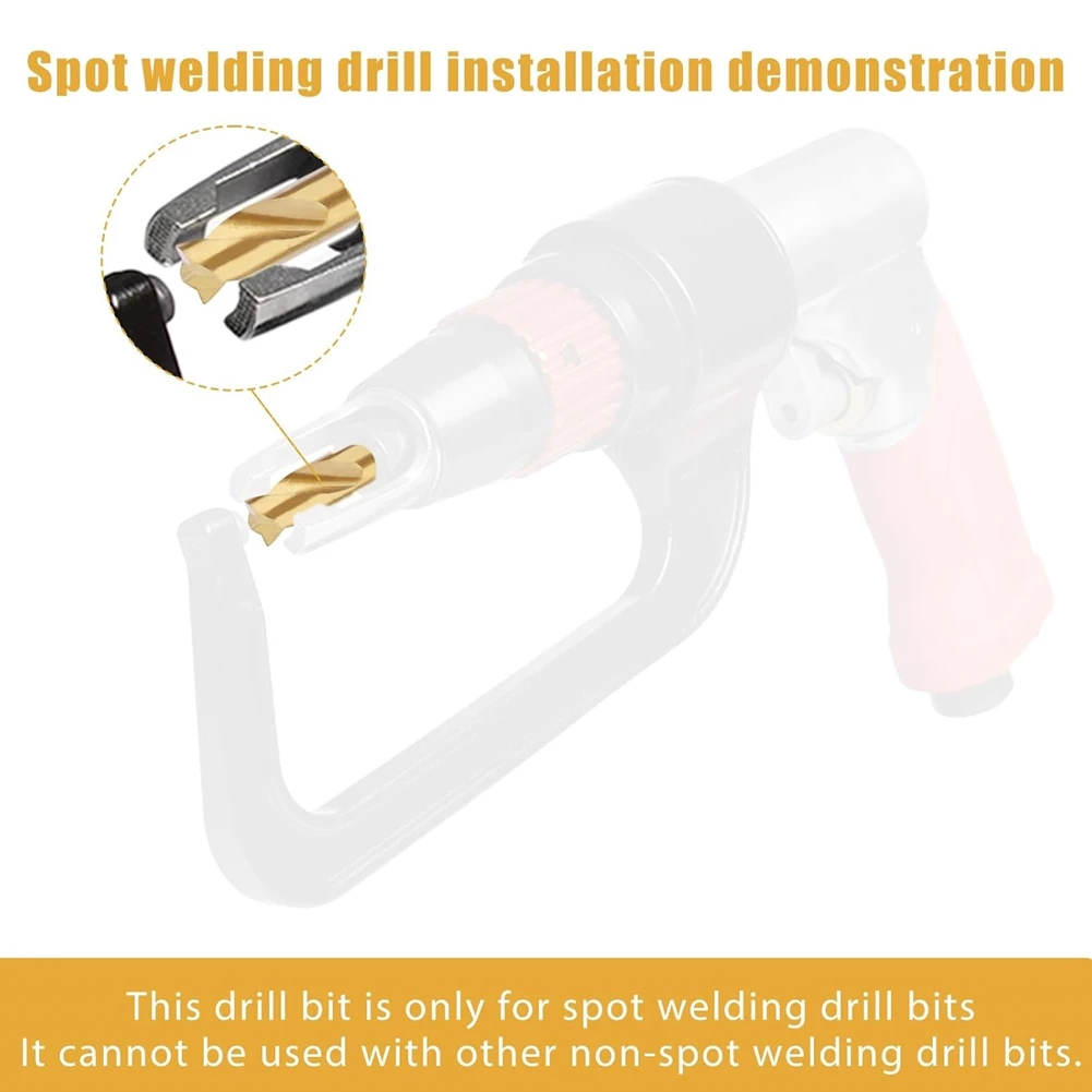 6pcs Titanium Coated Spot Weld Drill Bit Set, 5/16 Inch/8mm High Speed Steel Cutter for Welding Removal
6pcs Titanium Coated Spot Weld Drill Bit Set, 5/16 Inch/8mm High Speed Steel Cutter for Welding Removal