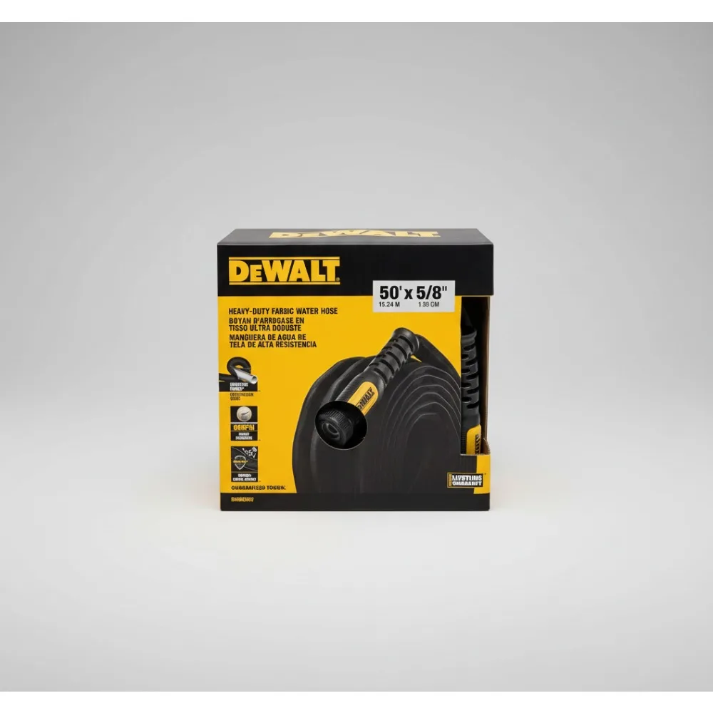 50 ft x 5/8 in Heavy-Duty Professional Garden Hose - Lightweight High Flow for Home & Garden
50 ft x 5/8 in Heavy-Duty Professional Garden Hose - Lightweight High Flow for Home & Garden