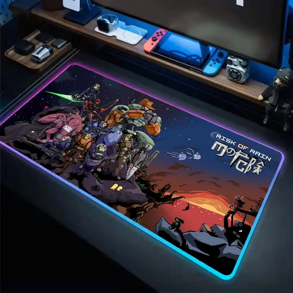Коврик для мыши Risk of Rain 2, игровой коврик для мыши в стиле аниме, светодиодные настольные коврики с подсветкой, резиновые настольные коврики XXL RGB
Коврик для мыши Risk of Rain 2, игровой коврик для мыши в стиле аниме, светодиодные настольные коврики с подсветкой, резиновые настольные коврики XXL RGB