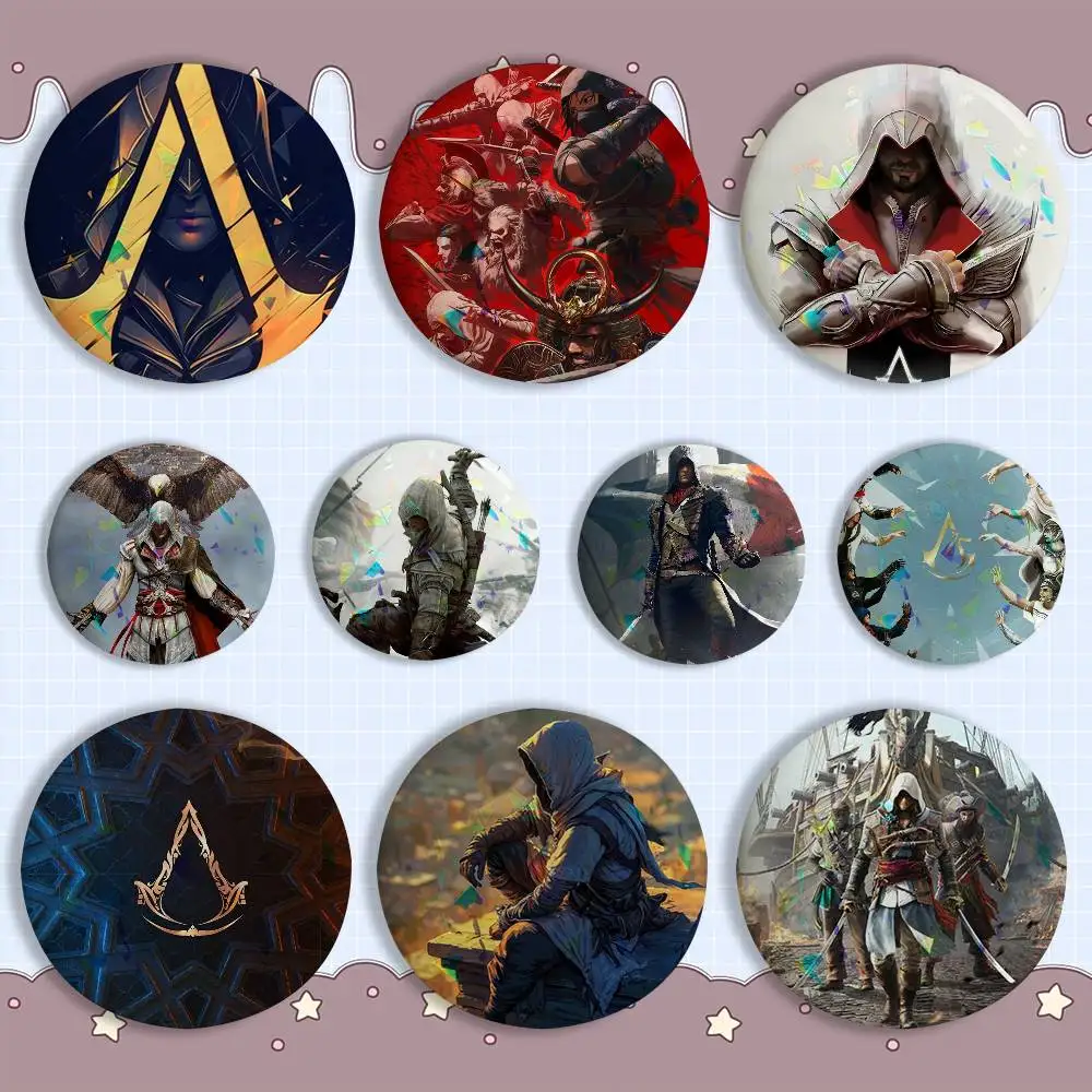 Game A-Assassins cool CreedS Laser reflective round badges pins bag clothing decorations collectibles gifts for friends
Game A-Assassins cool CreedS Laser reflective round badges pins bag clothing decorations collectibles gifts for friends