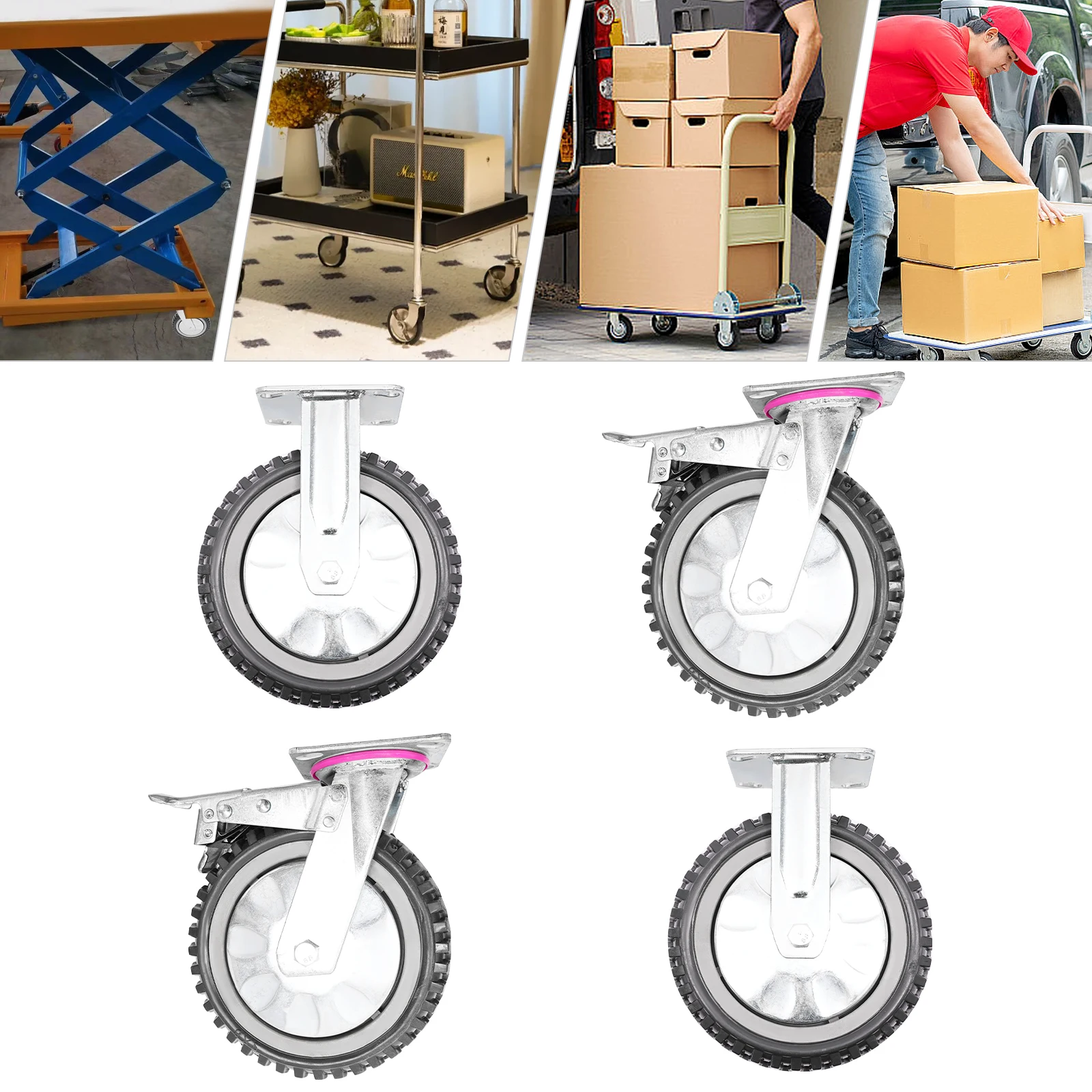 4 шт. 8-дюймовые пылезащитные колеса для транспортировки, фиксированные + тормозные, сверхмощные цельные роликовые колеса (2 серые поворотные + 2 серые с тормозами)
4 шт. 8-дюймовые пылезащитные колеса для транспортировки, фиксированные + тормозные, сверхмощные цельные роликовые колеса (2 серые поворотные + 2 серые с тормозами)