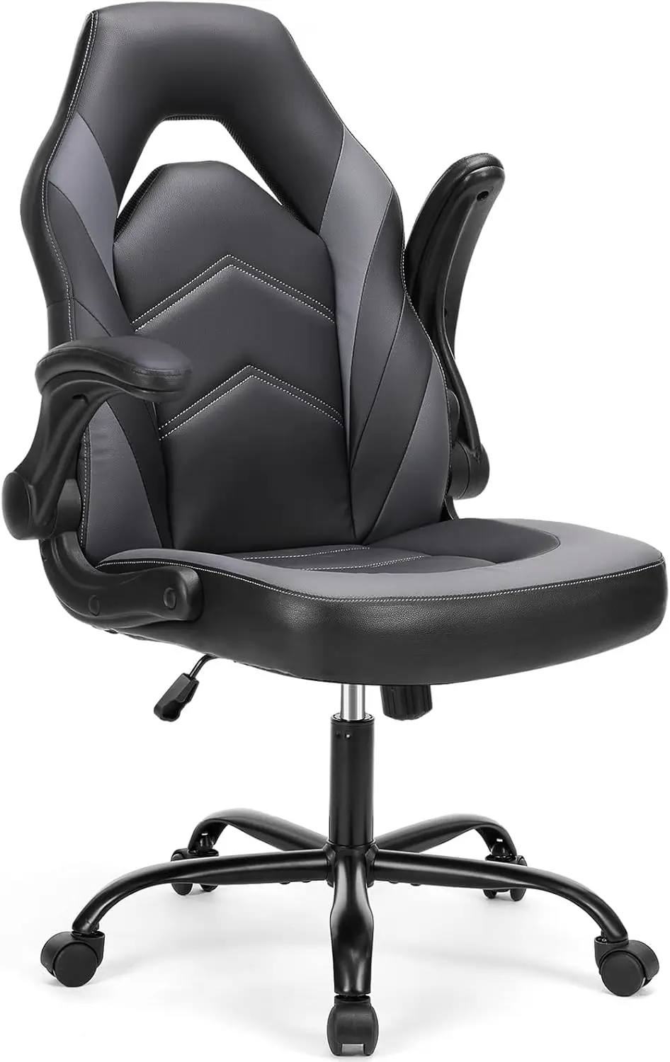 Ergonomic Gaming Office Chair for Adults, Adjustable Height with Flip-Up Armrests, PU Leather Swivel Chair on Wheels, Grey
Ergonomic Gaming Office Chair for Adults, Adjustable Height with Flip-Up Armrests, PU Leather Swivel Chair on Wheels, Grey