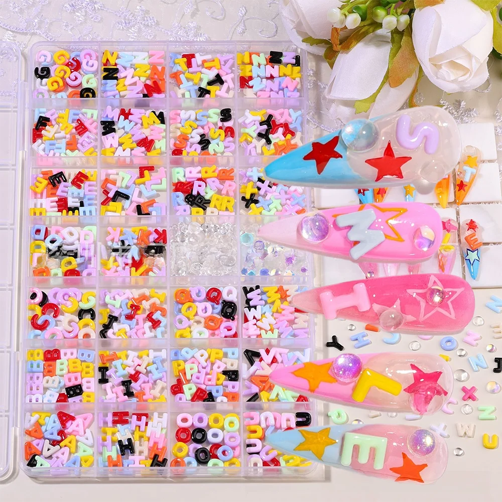 28Grids Mixed Letters Nail Charms 1100pcs A to Z Kawaii Nail Rhinestone 3D Candy Color Mini Resin Manicure Supplies + Tweezers
28Grids Mixed Letters Nail Charms 1100pcs A to Z Kawaii Nail Rhinestone 3D Candy Color Mini Resin Manicure Supplies + Tweezers