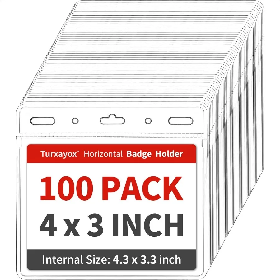 100 Pack Horizontal Clear ID Badge Holder 4x3 Inch Plastic Name Tag Badge Holders Card Protector Cover Quick Load and Remove No
100 Pack Horizontal Clear ID Badge Holder 4x3 Inch Plastic Name Tag Badge Holders Card Protector Cover Quick Load and Remove No