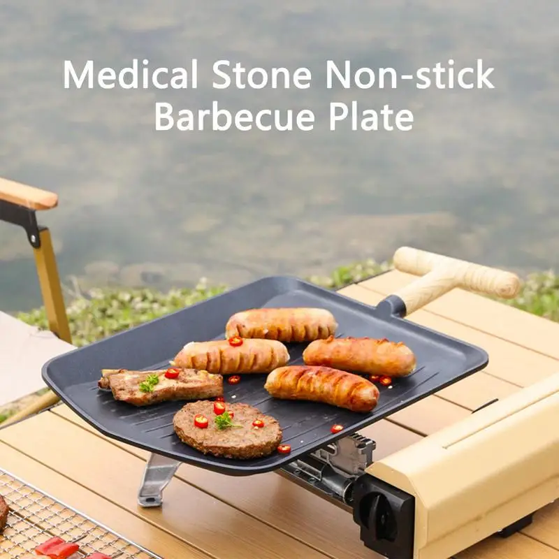 Barbecue Plate Rectangular Roasting Pan Wooden Handle Nonstick Griddle Frying Pan Camping BBQ Stovetop Grilling Pan Oven Safe
Barbecue Plate Rectangular Roasting Pan Wooden Handle Nonstick Griddle Frying Pan Camping BBQ Stovetop Grilling Pan Oven Safe