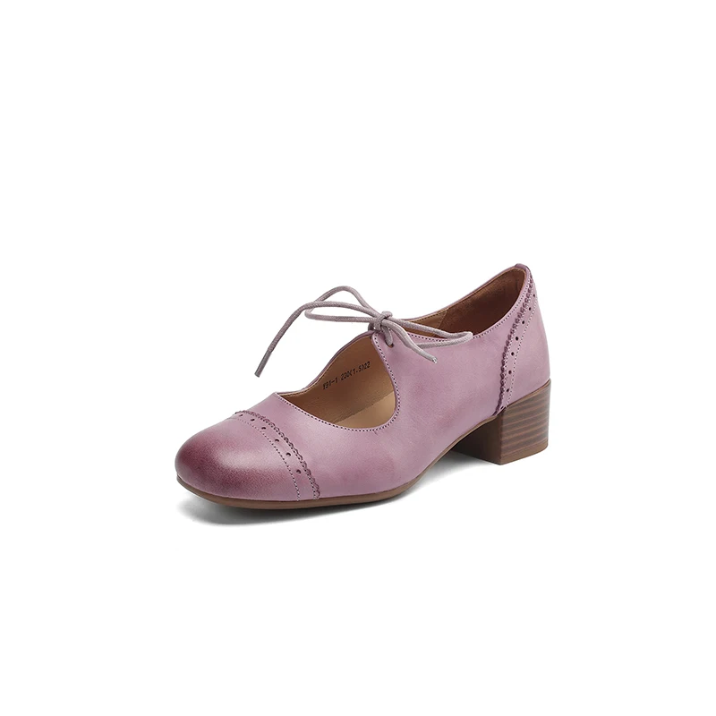 Minimalist Women Brogues 4cm Block Heel Washed Leather Lace Up Beige Pink Purple
Minimalist Women Brogues 4cm Block Heel Washed Leather Lace Up Beige Pink Purple