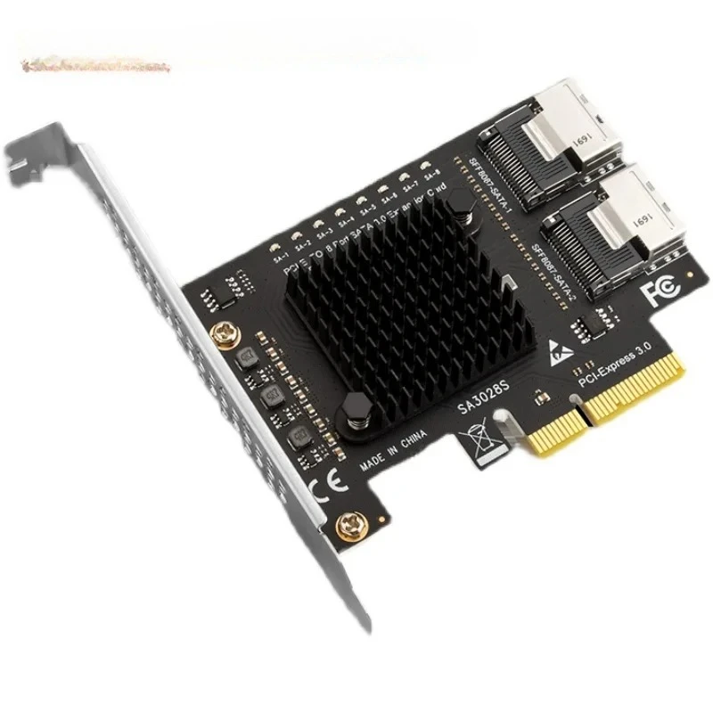 PCI-E to SFF-8087 adapter card, 8-disk miniSAS/SATA 3.0 hard drive expansion card, 6G8 port hard drive card
PCI-E to SFF-8087 adapter card, 8-disk miniSAS/SATA 3.0 hard drive expansion card, 6G8 port hard drive card