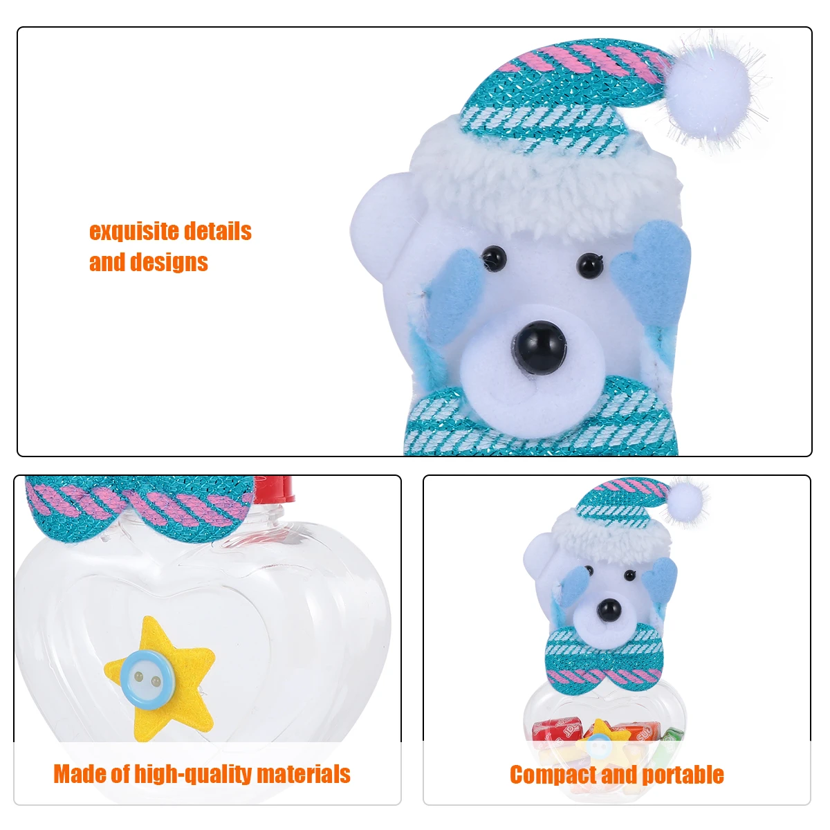 1Pcs Christmas Candy Jar Sky Blue Bear Cap Portable Candy Storage Box Lovely Holiday Decoration Gift Container
1Pcs Christmas Candy Jar Sky Blue Bear Cap Portable Candy Storage Box Lovely Holiday Decoration Gift Container