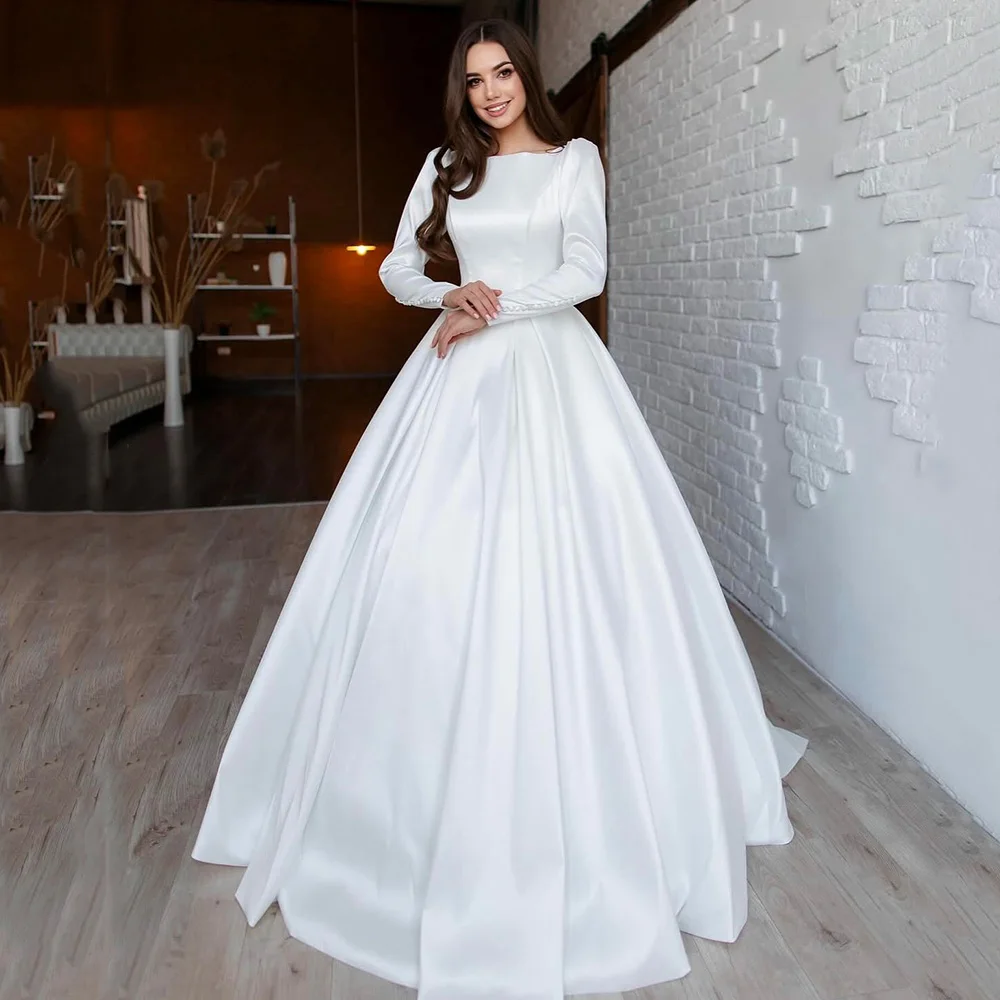 Msikoods Modest Wedding Dress Dubai Long Sleeve A Line Illusion Lace Bridal Dress Customized Arabic Dubai Women Bride Gown
Msikoods Modest Wedding Dress Dubai Long Sleeve A Line Illusion Lace Bridal Dress Customized Arabic Dubai Women Bride Gown